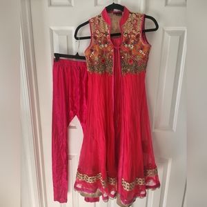 Indian Punjabi Hot Pink Magenta Salwar Kameez Suit size 30 XXS